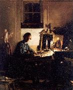 Paye, Richard Morton Self-Portrait While Engraving France oil painting artist